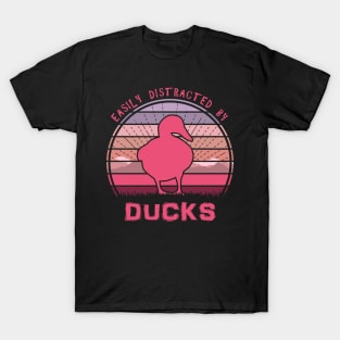 Easily Distracted By Ducks Pink T-Shirt